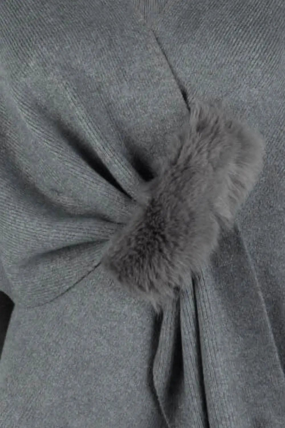 Chic poncho with pom-pom trim - Love Salve